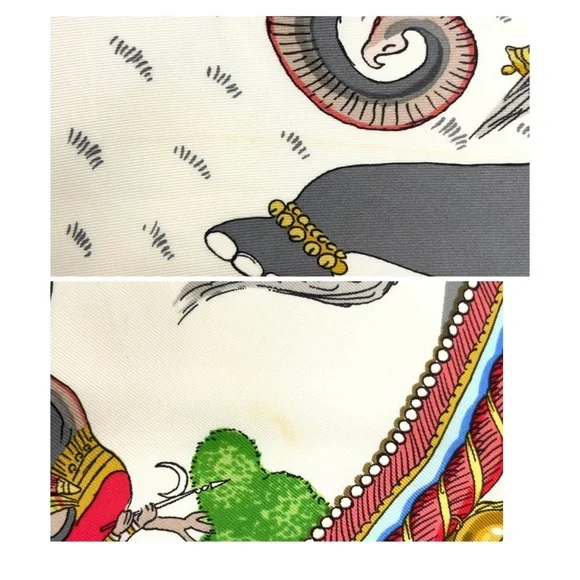 HERMES Scarf Carré 90 "Caparacons de Francia et de l'India" LARGE SQUAR SCARF - Picture 10 of 10